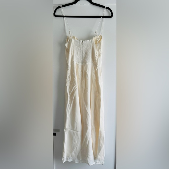Reformation Juliette NEW Ivory Sweetheart Sleeveless Slit Midi Dress Size 6 - Picture 5 of 13